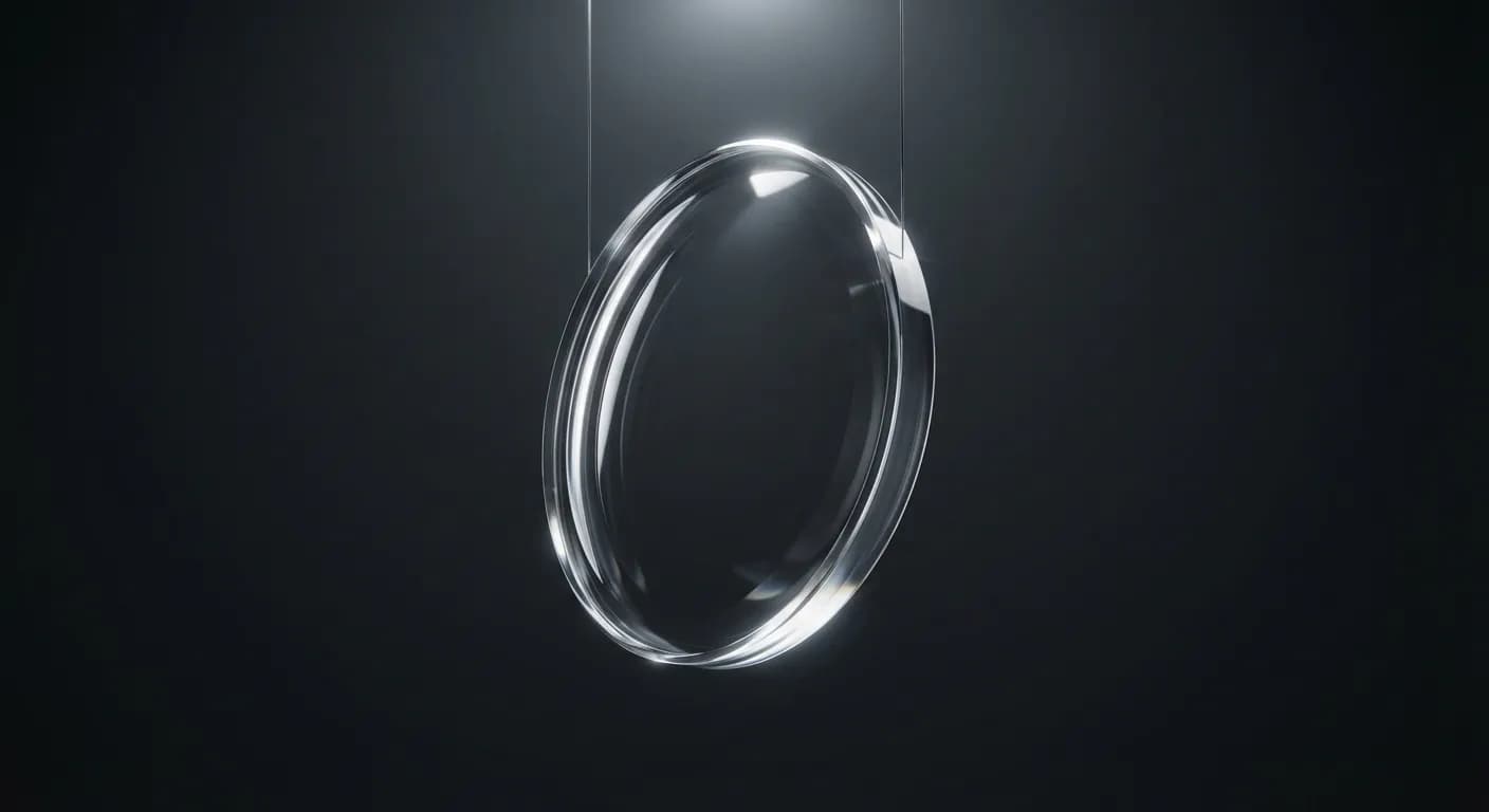 Gros plan sur un verre optique de haute précision