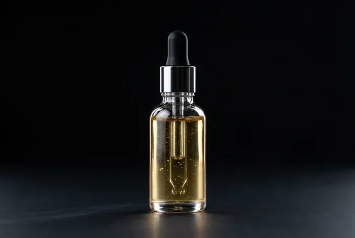 Miniature minimaliste d'un flacon de soin pour ongles haut de gamme