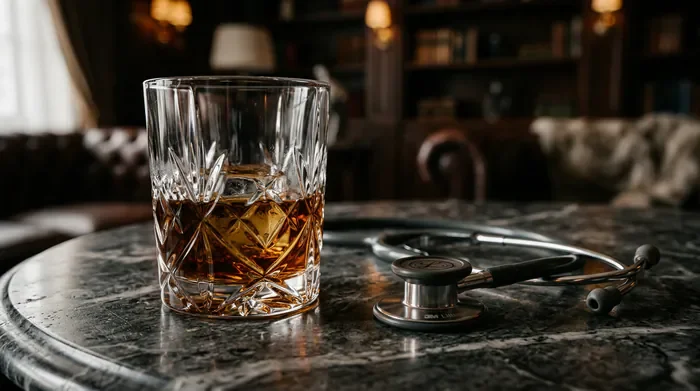 Gros plan minimaliste d'un verre d'alcool anisé