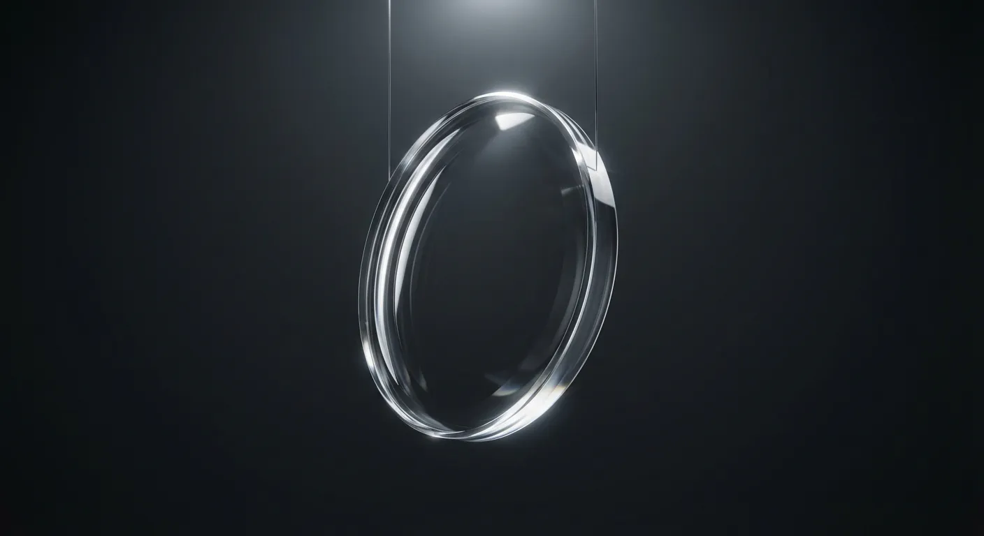 Gros plan sur un verre optique de haute précision