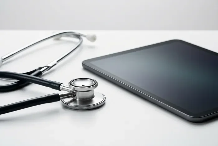 Stéthoscope médical sur un fond épuré