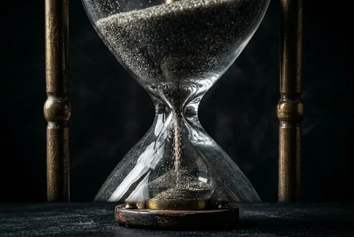 Sablier illustrant le temps qui s'écoule rapidement