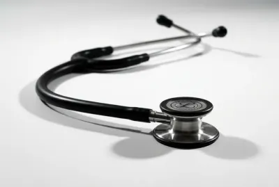 Stéthoscope posé sur un bureau, symbole du parcours médical