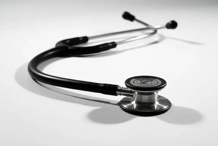 Stéthoscope posé sur un bureau, symbole du parcours médical