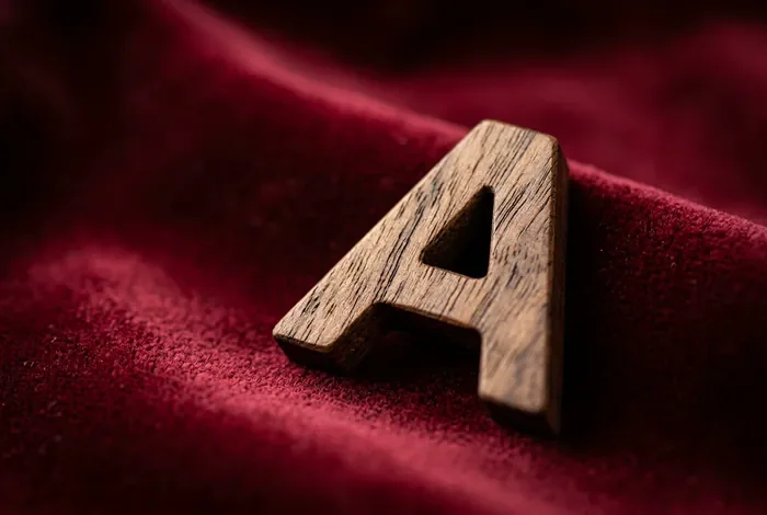 Gros plan minimaliste et artistique d'une lettre en bois, symbole de l'apprentissage de la lecture.