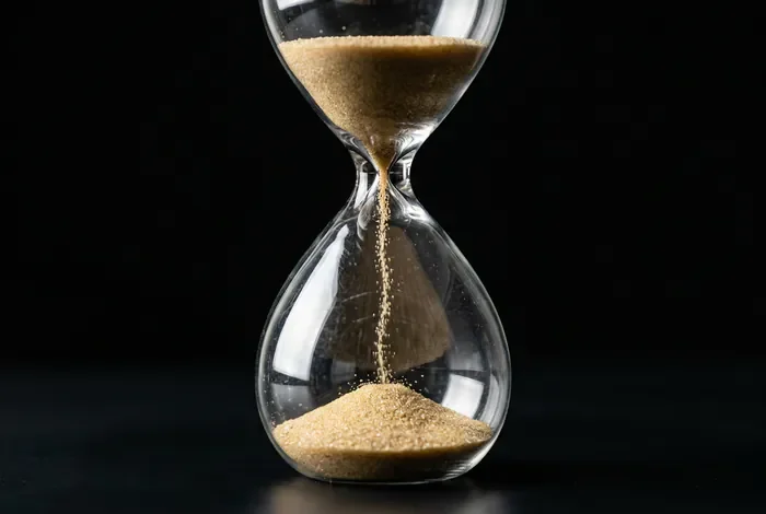 Sablier minimaliste symbolisant le temps et le diagnostic médical