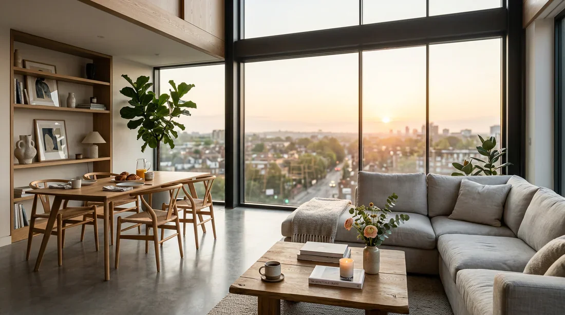 Intérieur lumineux et moderne d'un logement social