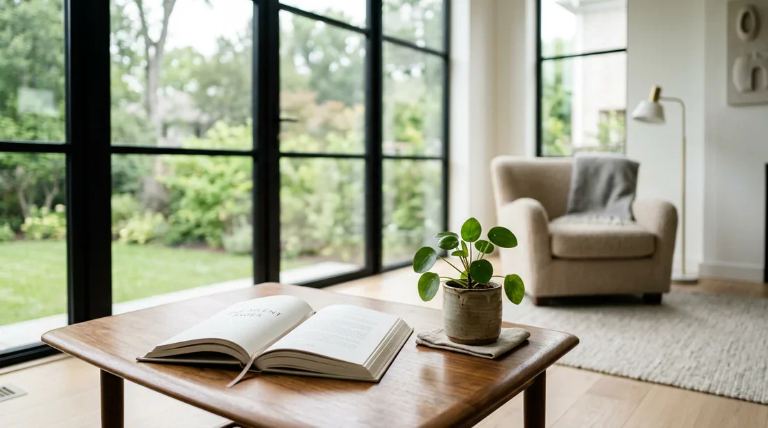 Un environnement propice à la reconstruction intérieure Intérieur lumineux et épuré suggérant le confort, l'apaisement et le cadre de vie idéal pour la convalescence.