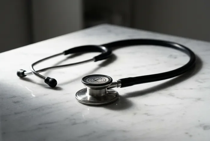 Que faire si mon médecin ne veut pas me prescrire un IRM Stéthoscope médical posé sur un bureau, symbole d'une consultation médicale.