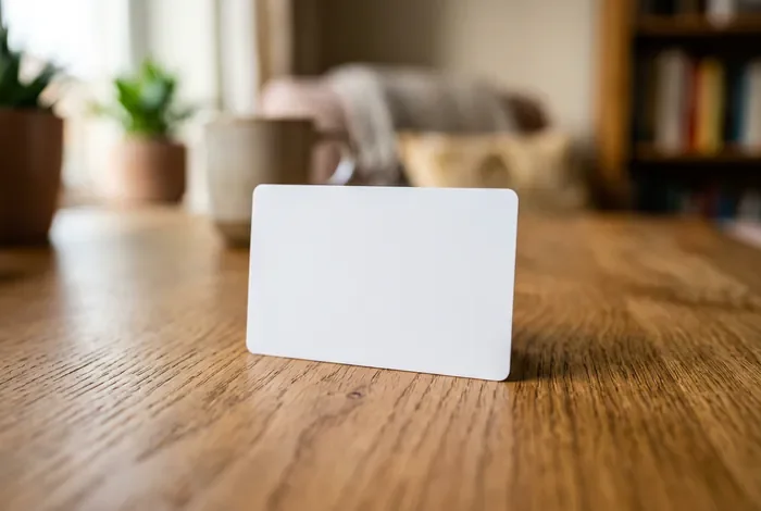 Une carte de santé posée sur une table en bois