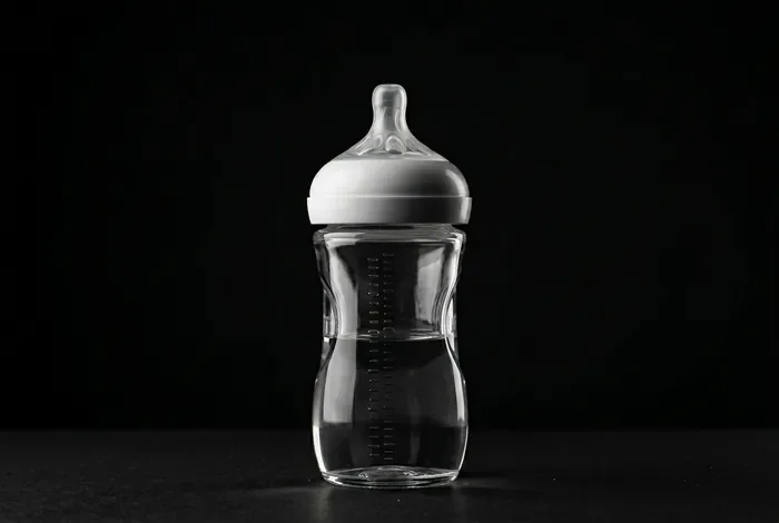 Biberon minimaliste en studio pour article santé