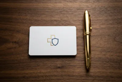 Symbolique d'une carte de santé et d'un stylo de fonctionnaire