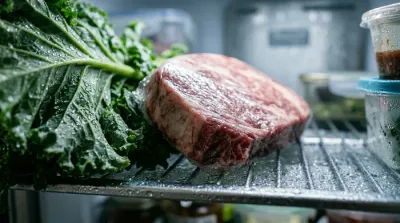 Gros plan sur une porte de réfrigérateur entrouverte