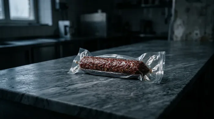 Gros plan minimaliste d'une saucisse