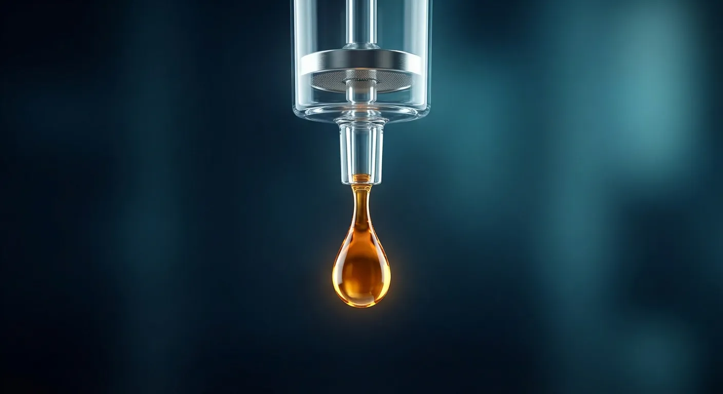 Goutte de fer en gros plan pour perfusion intraveineuse.