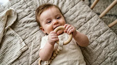 Gros plan sur les lèvres d'un bébé, mettant en évidence le comportement naturel de mâchouillement.