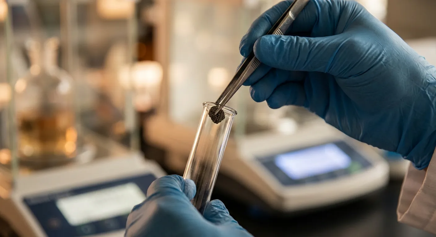 Technicien de laboratoire manipulant un prélèvement pour analyse