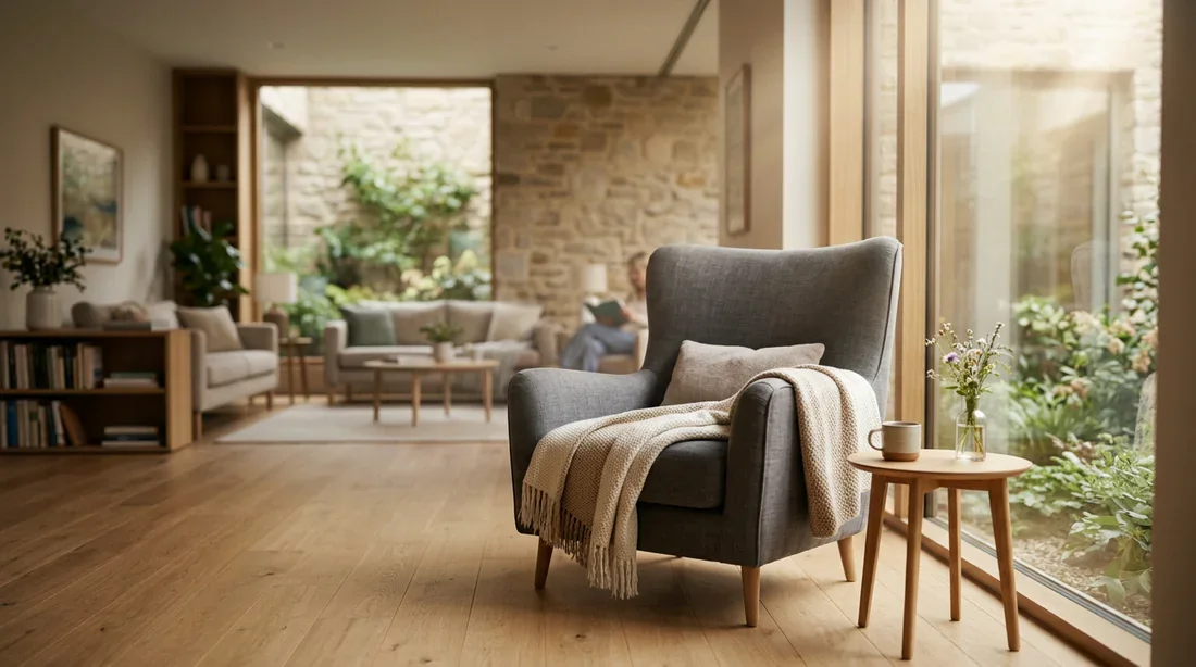 Vue apaisante d'un espace médical moderne et confortable pour le repos après un soin