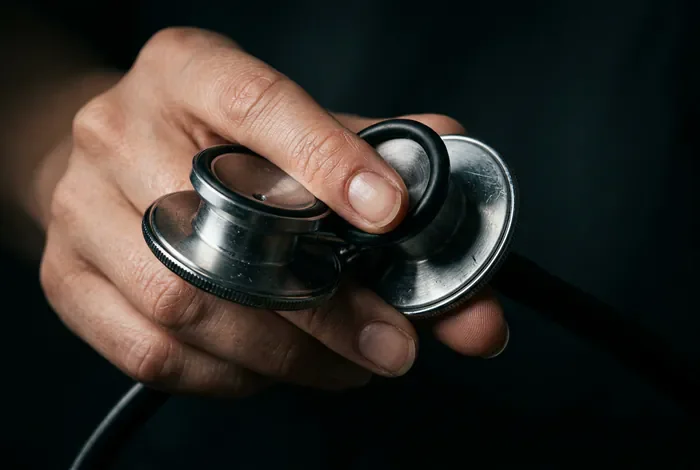 Douleur après examen du col grossesse : causes et signes normaux Stéthoscope tenu par une main, symbole de suivi médical pendant la grossesse