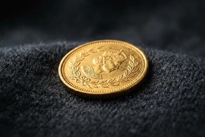 Endométriose aide financière : les dispositifs accessibles en 2026 Image minimaliste d'une pièce dorée sur un tissu texturé pour illustrer l'aide financière.
