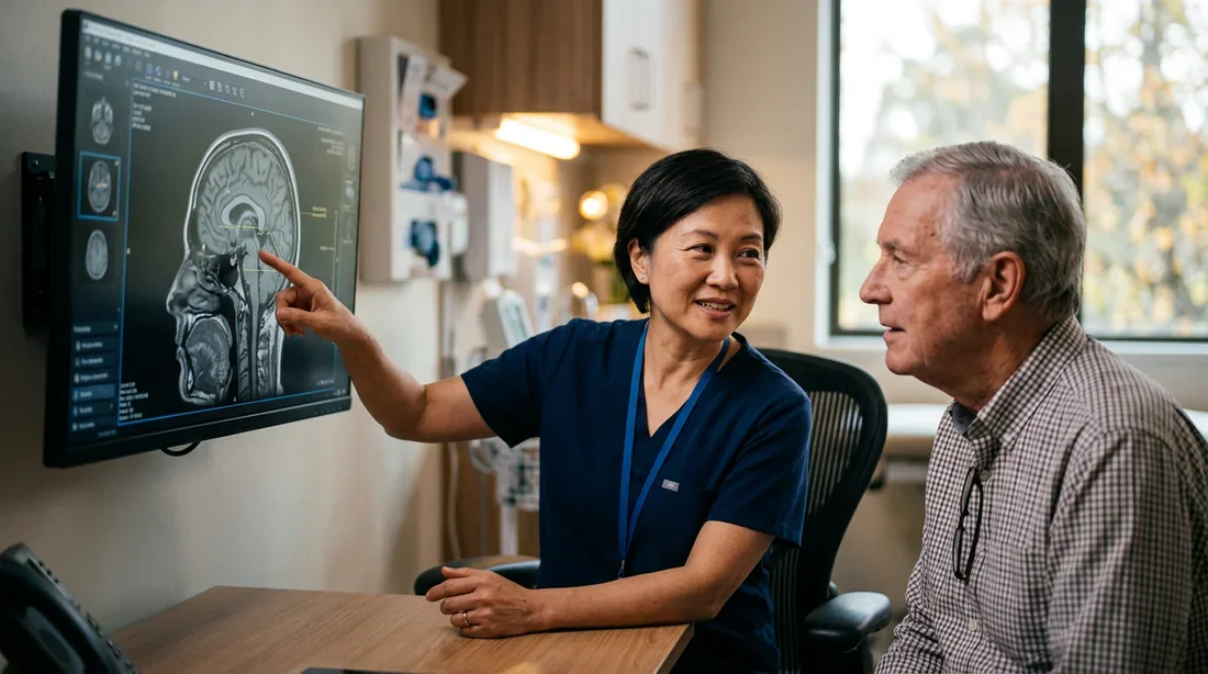 Consultation médicale et explication d'une imagerie