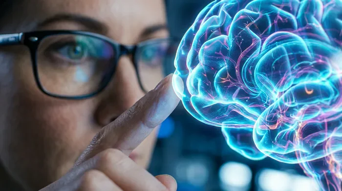 Ventricule cerveau bébé 11mm : interprétation et suivi médical Gros plan minimaliste sur une structure neuronale symbolisant la précision médicale