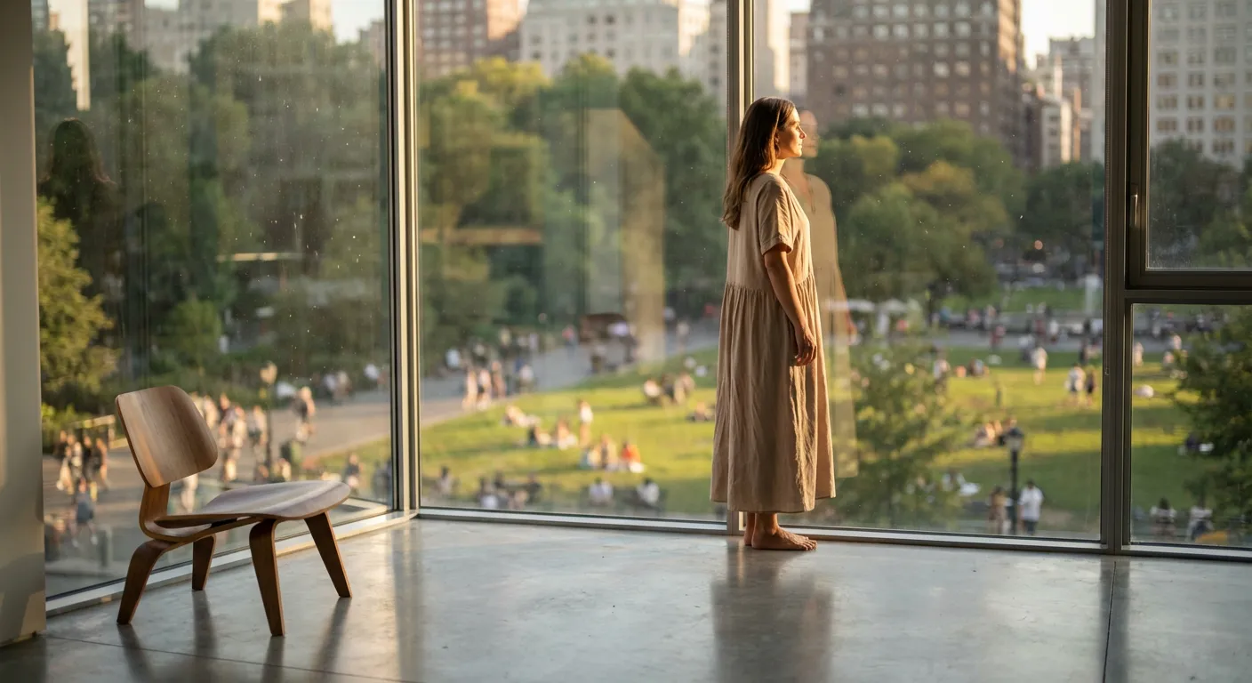 Une femme seule chez elle regardant par la fenêtre la vie extérieure pour rompre l'isolement